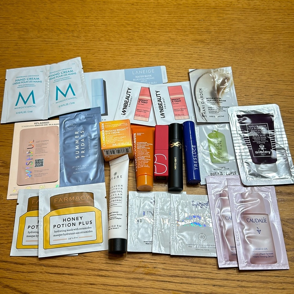 Huge skin care and makeup sample bundle